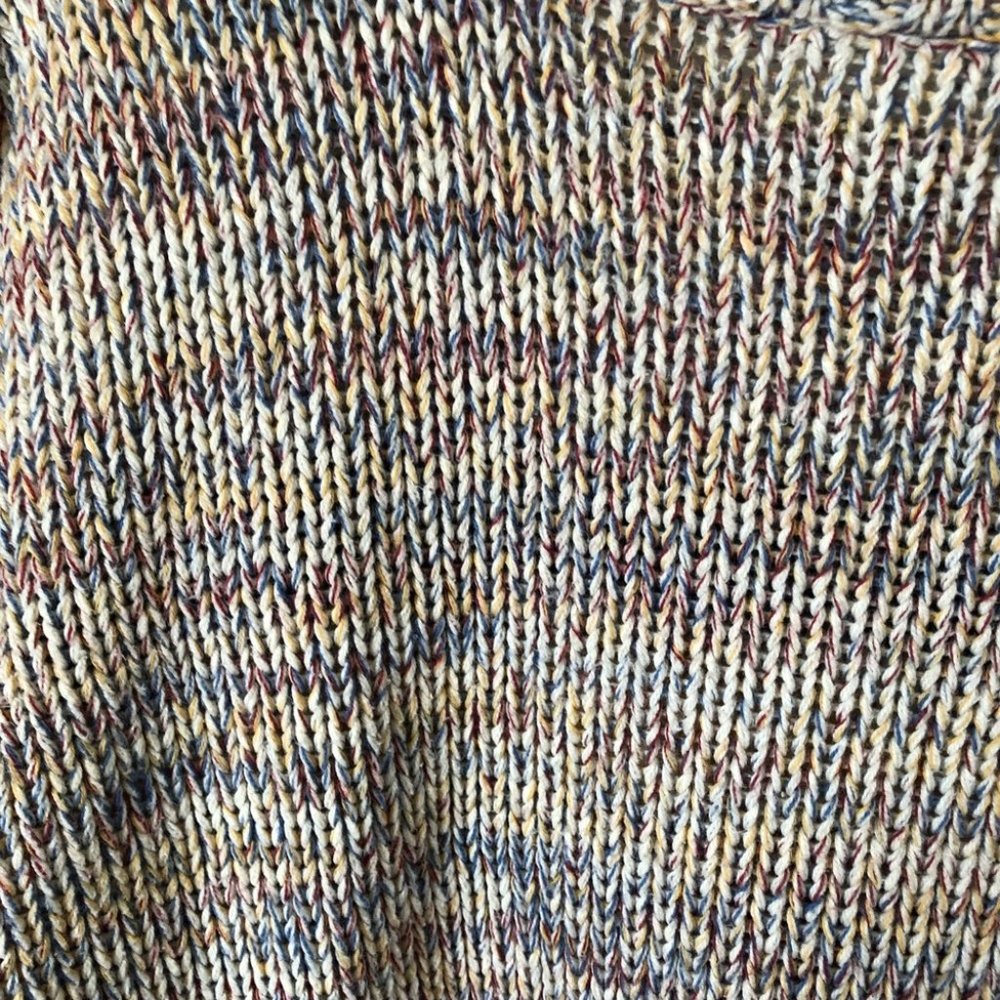 Roxy Blue Yellow Red Fisherman Cable Knit Sweater Size Small Striped - Picture 8 of 12